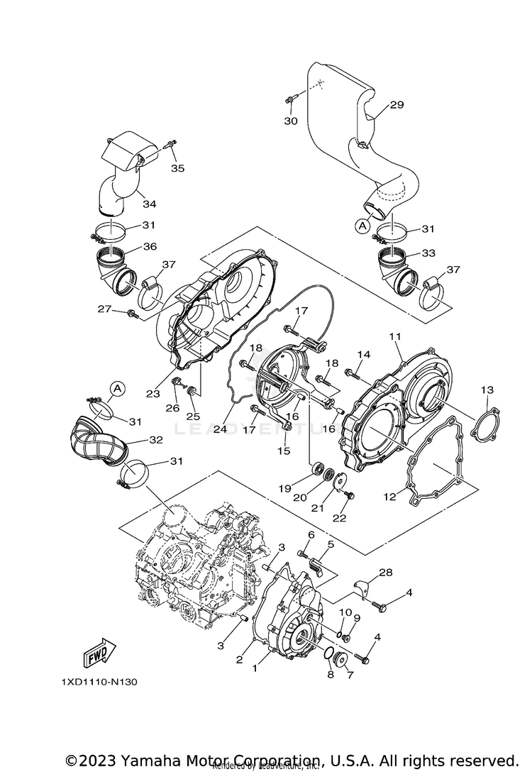 Crankcase Cover 1 VIKING EPS SE - YXM700PSFS - 2015 Schematic