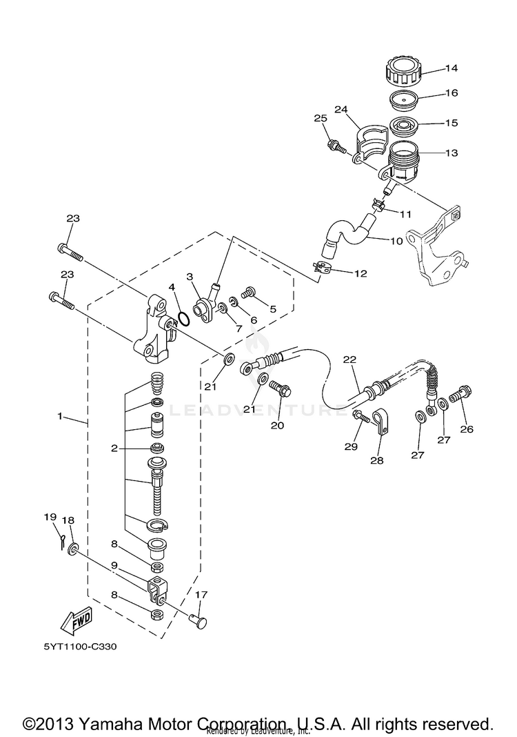 Rear Master Cylinder Schematic