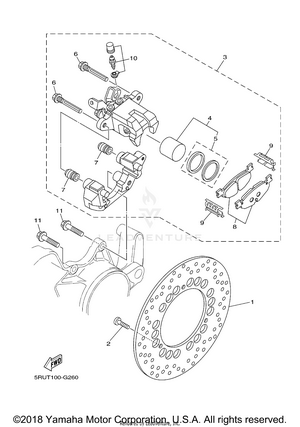 Rear Brake Caliper Schematic