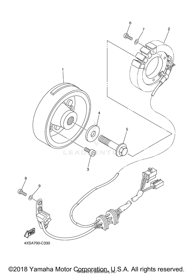 Generator V STAR 650 CLASSIC - XVS65AYCS - 2009 Schematic