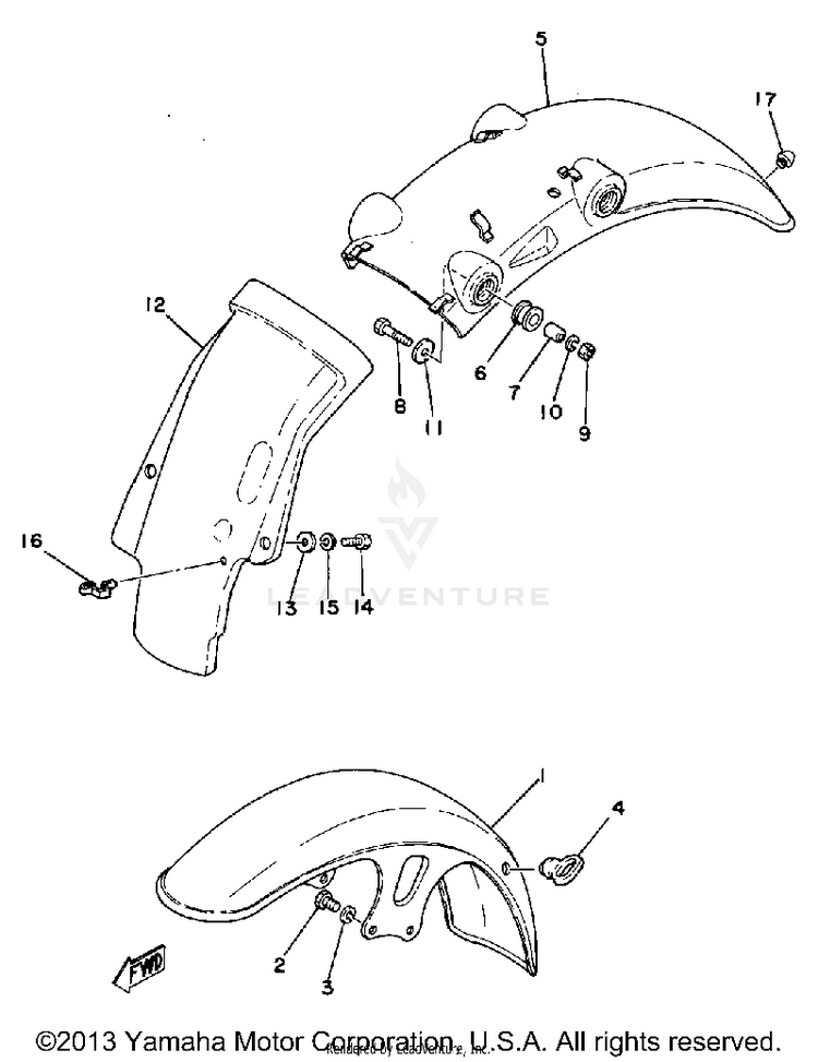 Front Fender - Rear Fender Schematic