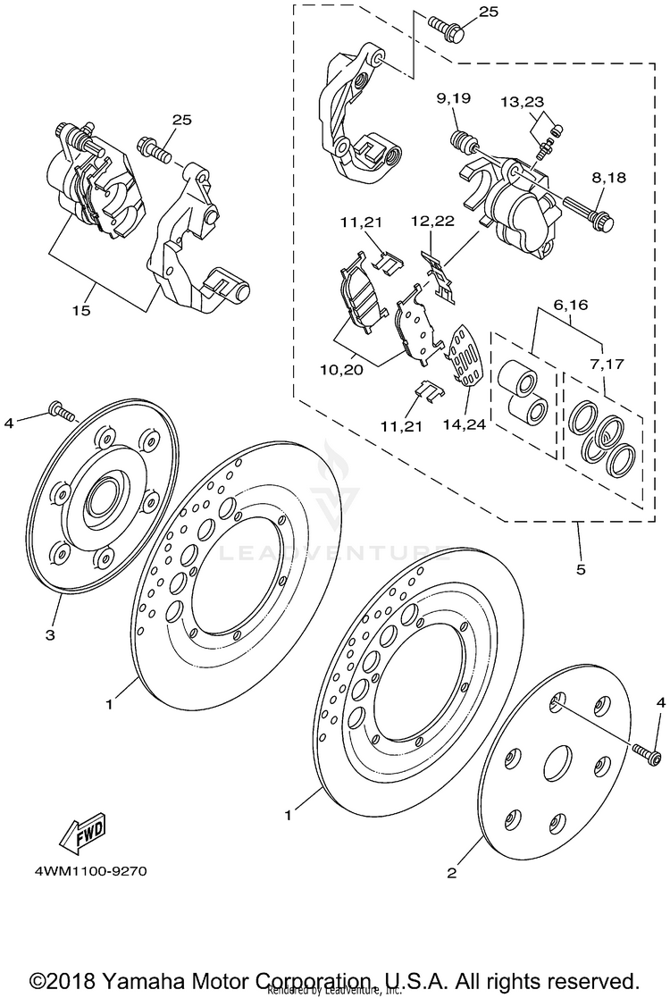 Front Brake Caliper Schematic