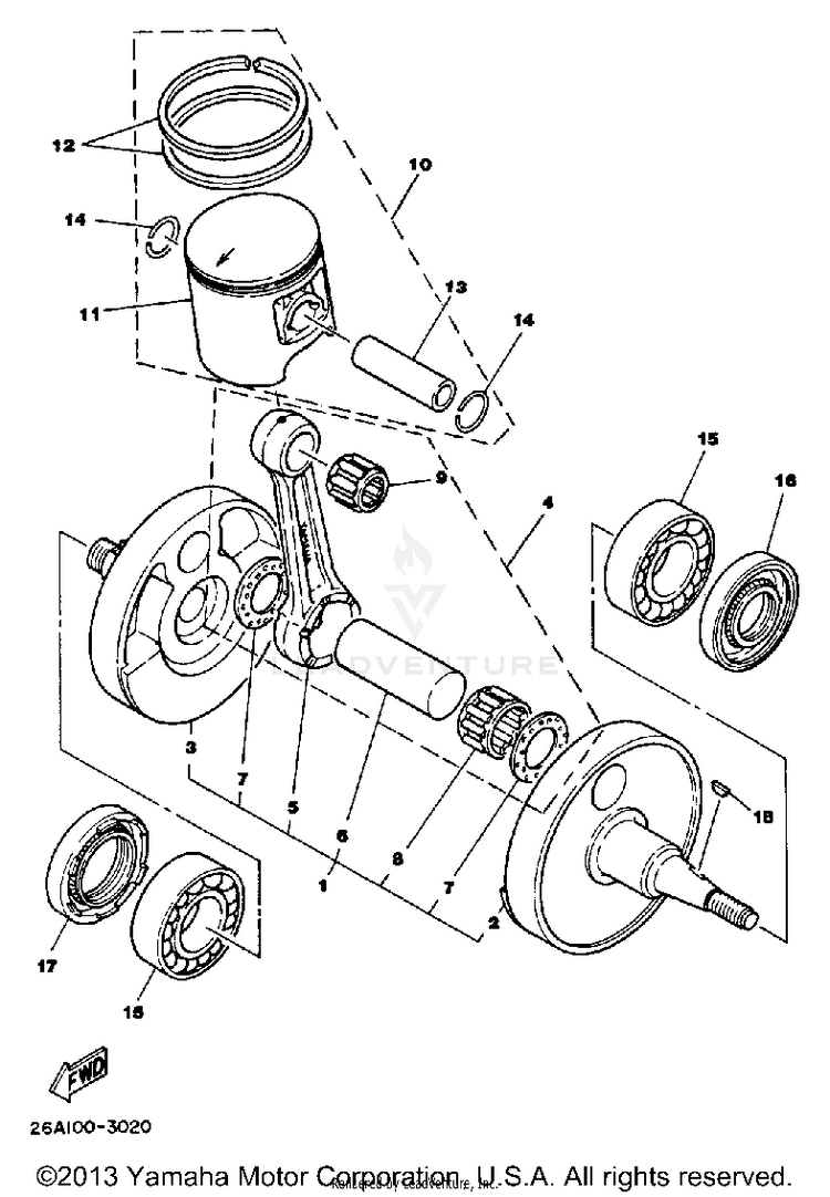 Crankshaft-Piston Schematic