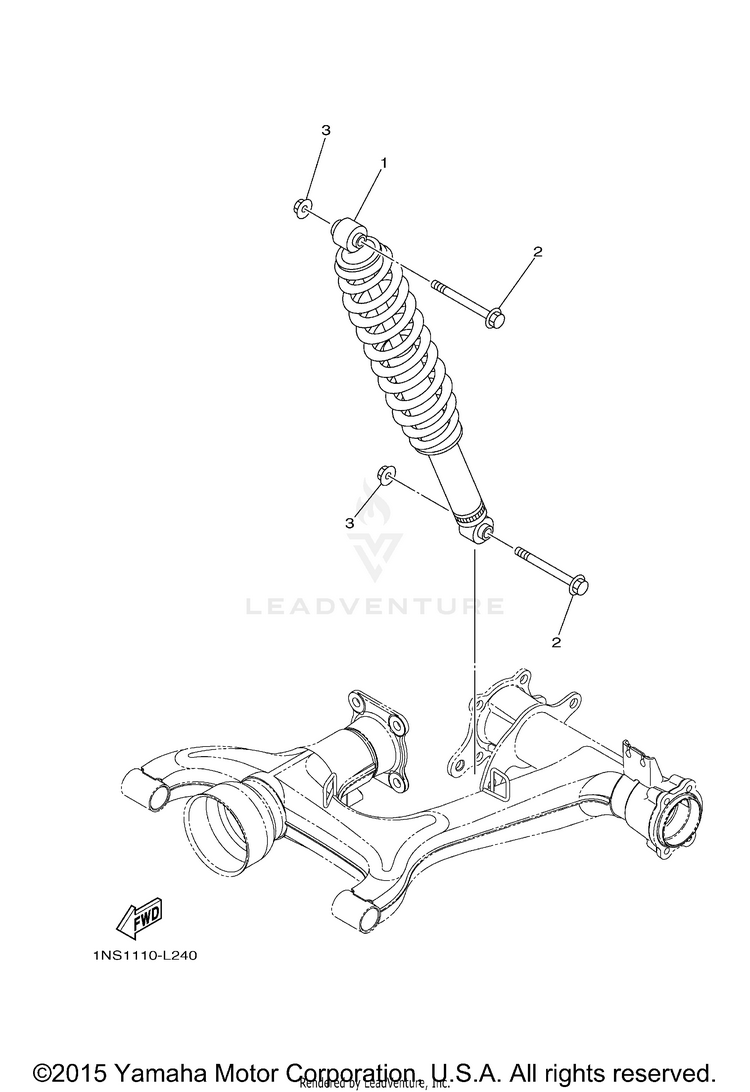 Rear Suspension GRIZZLY 350 4WD - YFM35FGDGR - 2013 Schematic