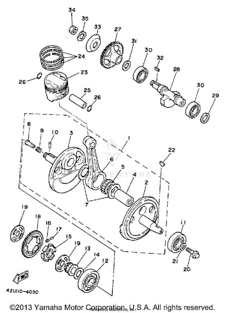 Crankshaft - Piston Schematic