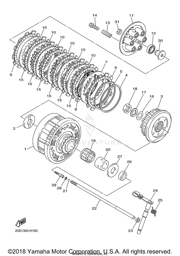 Clutch FZ6R - FZ6RACB - 2011 Schematic