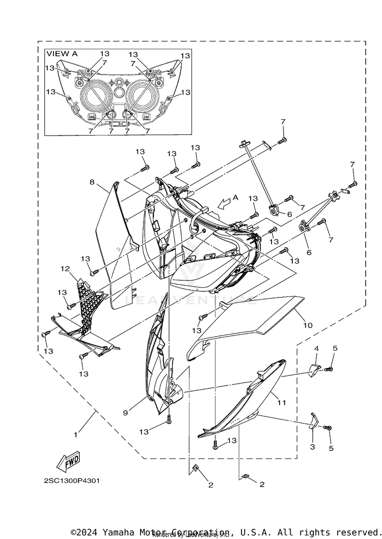 Headlight FJ09 CA - FJ09FCGY - 2015 Schematic