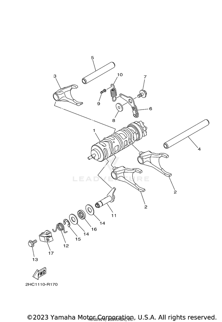 Shift Cam Fork YXZ1000R EPS - YXZ10YMXLR - 2020 Schematic