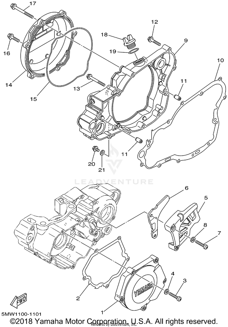 Crankcase Cover 1 Schematic