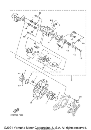 Rear Brake Caliper Schematic