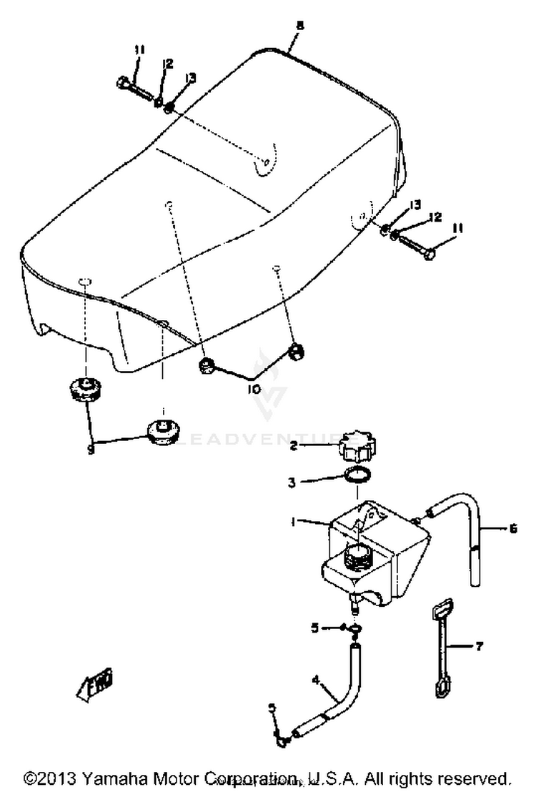 Oil Tank - Seat Yz80b Schematic