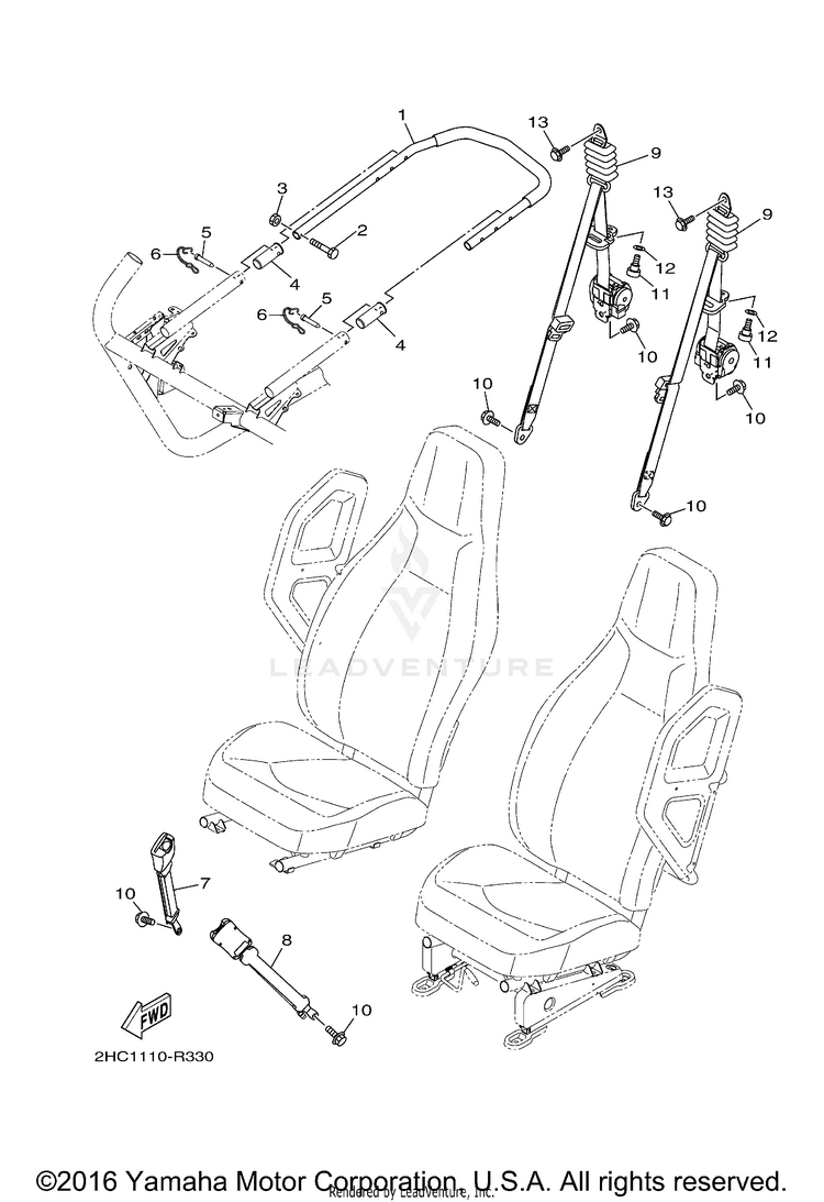 Seat 2 YXZ1000R EPS - YXZ10YMXHO - 2017 Schematic