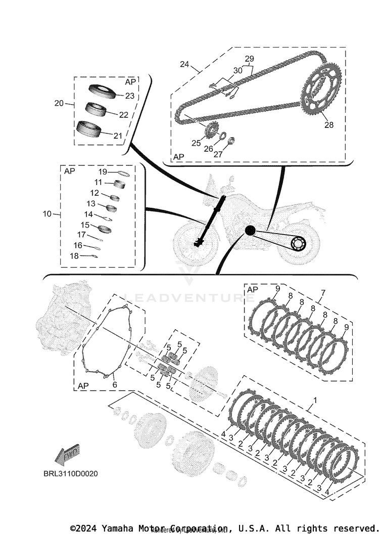2 Maintenance Parts Kit TENERE 700 - XTZ7TCL - 2026 Schematic
