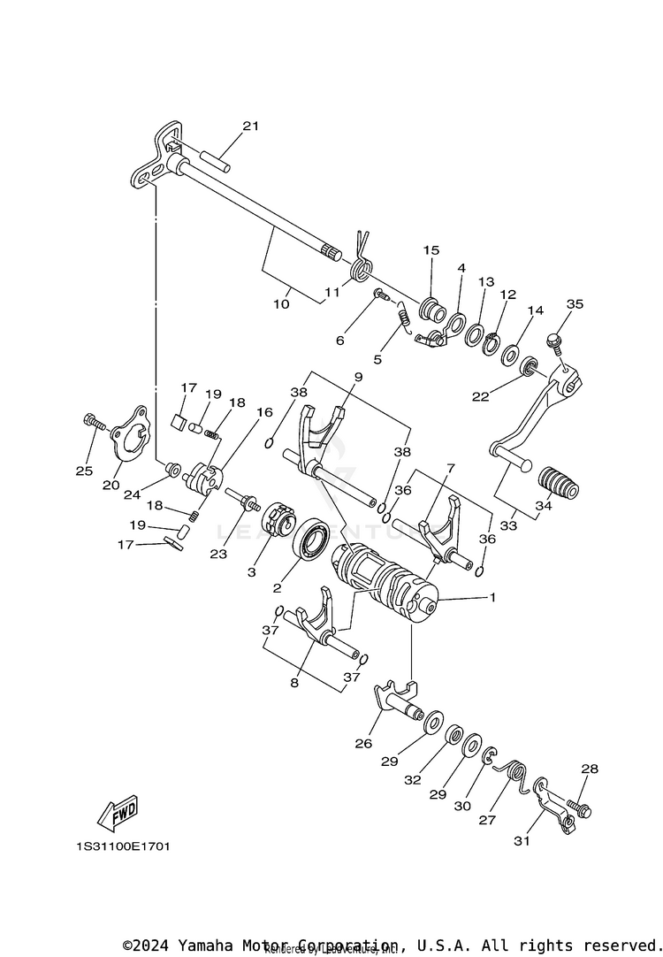 Shift Cam Fork RAPTOR 700 SPECIAL EDITION - YFM70RSEY - 2009 Schematic