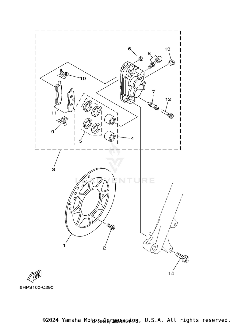 Front Brake Caliper Schematic