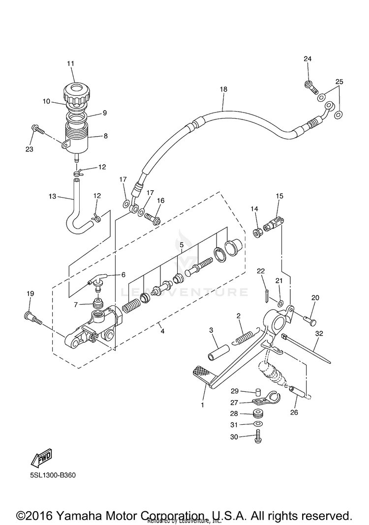 Rear Master Cylinder Schematic