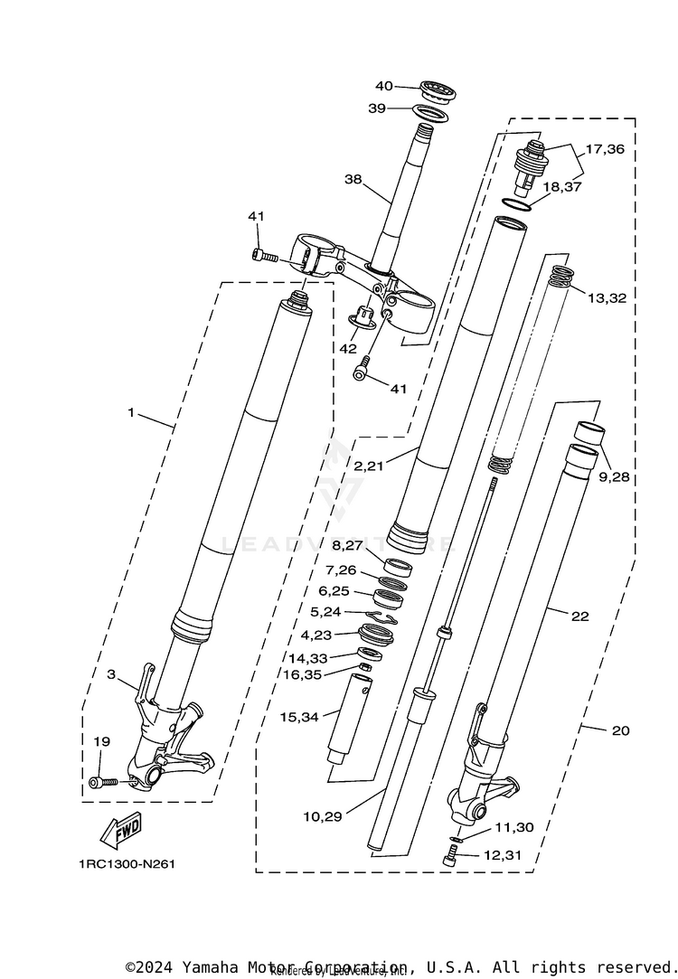Front Fork FZ09 CA - FZ09ECGY - 2014 Schematic