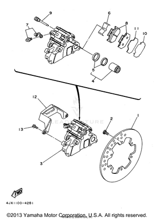 Rear Brake Caliper Schematic