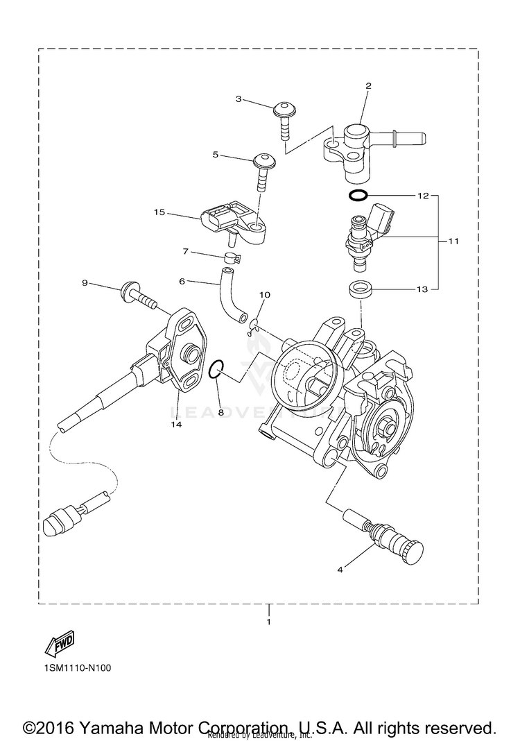 Intake 2 YZ250F - YZ250FG - 2016 Schematic