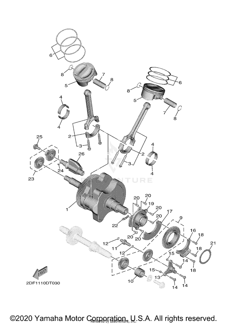 Crankshaft & Piston STAR VENTURE - XV19FML - 2021 Schematic