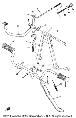 Stand - Footrest - Brake Pedal Schematic