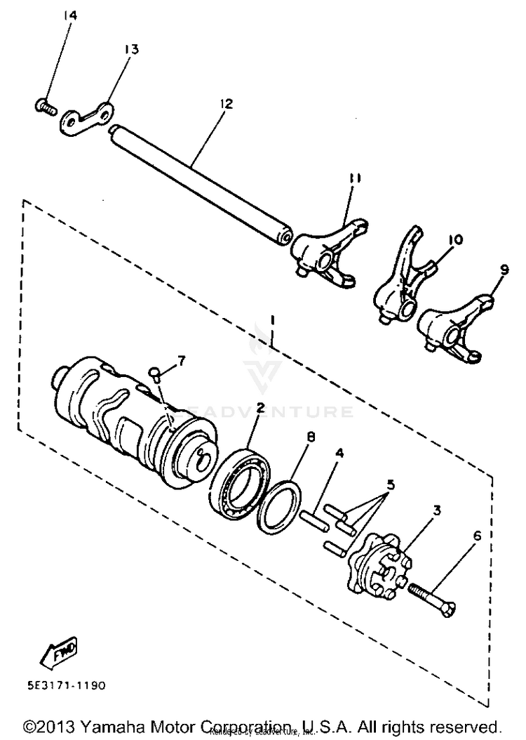 Shift Cam Fork Schematic