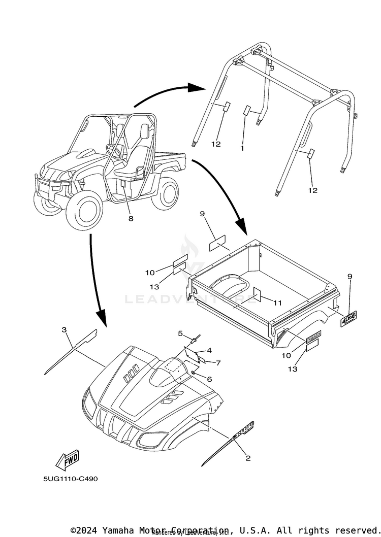 Emblem Label 1 RHINO 660 - YXR660FAS - 2004 Schematic