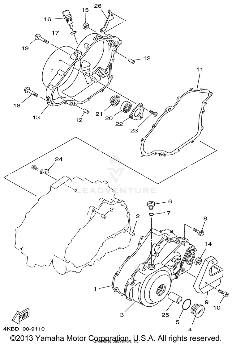 Crankcase Cover 1 Schematic