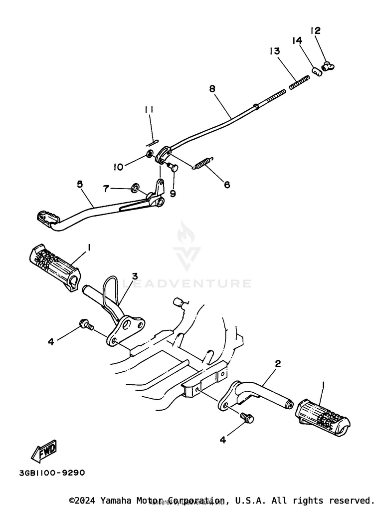 Stand - Footrest Schematic