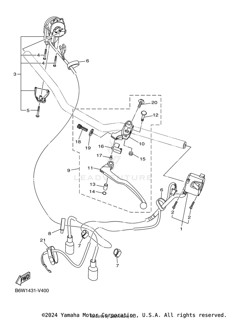 Handle Switch Lever MT-03 - MT03MB - 2021 Schematic