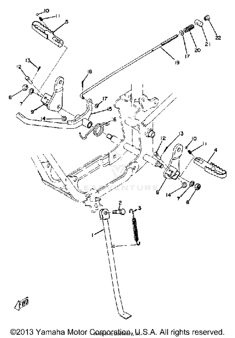 Stand-Footrest-Brake Pedal Schematic