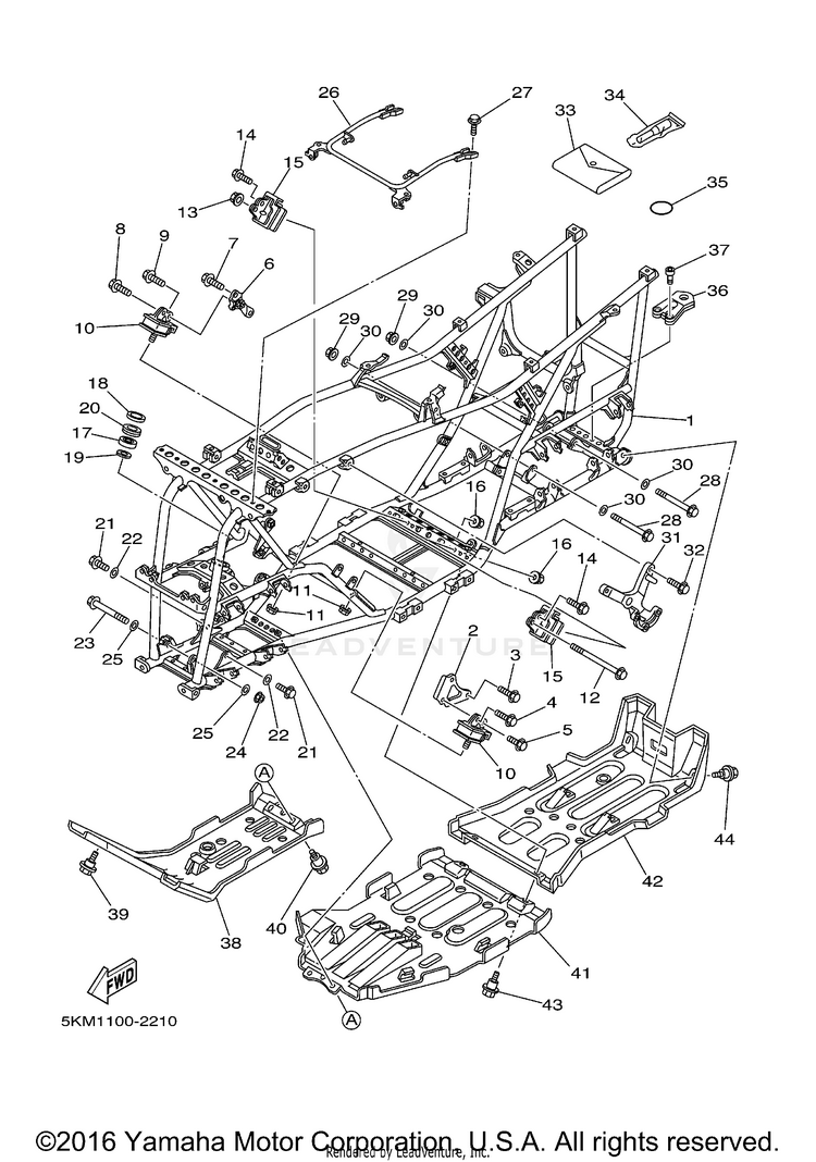 Frame GRIZZLY 660 - YFM66FAT - 2005 Schematic