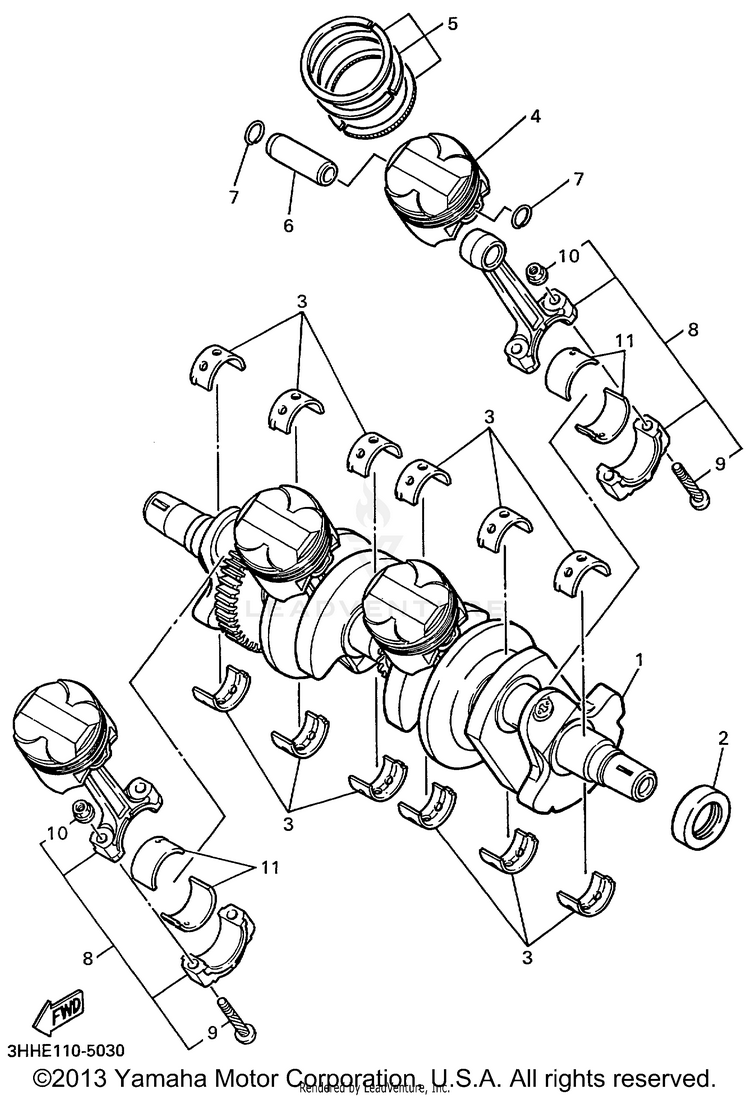 Crankshaft Piston Schematic