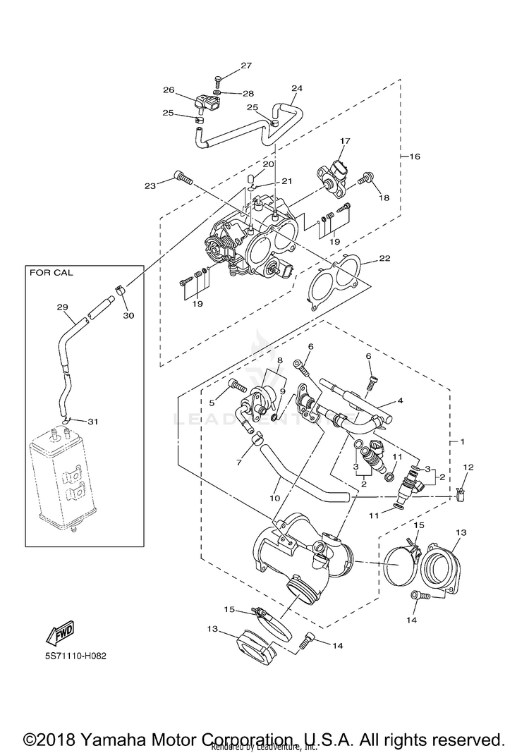 Intake 1 V STAR 950 - XVS95DCB - 2013 Schematic