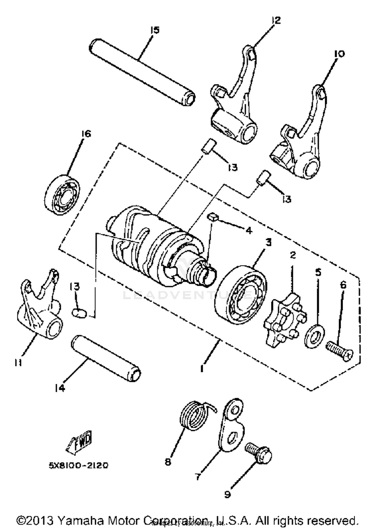 Shift Cam Fork Schematic