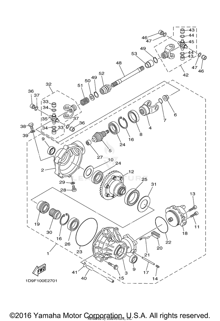 Front Differential KODIAK 450 4WD HUNTER_OUTDOORSMAN - YFM45FABGG - 2006 Schematic