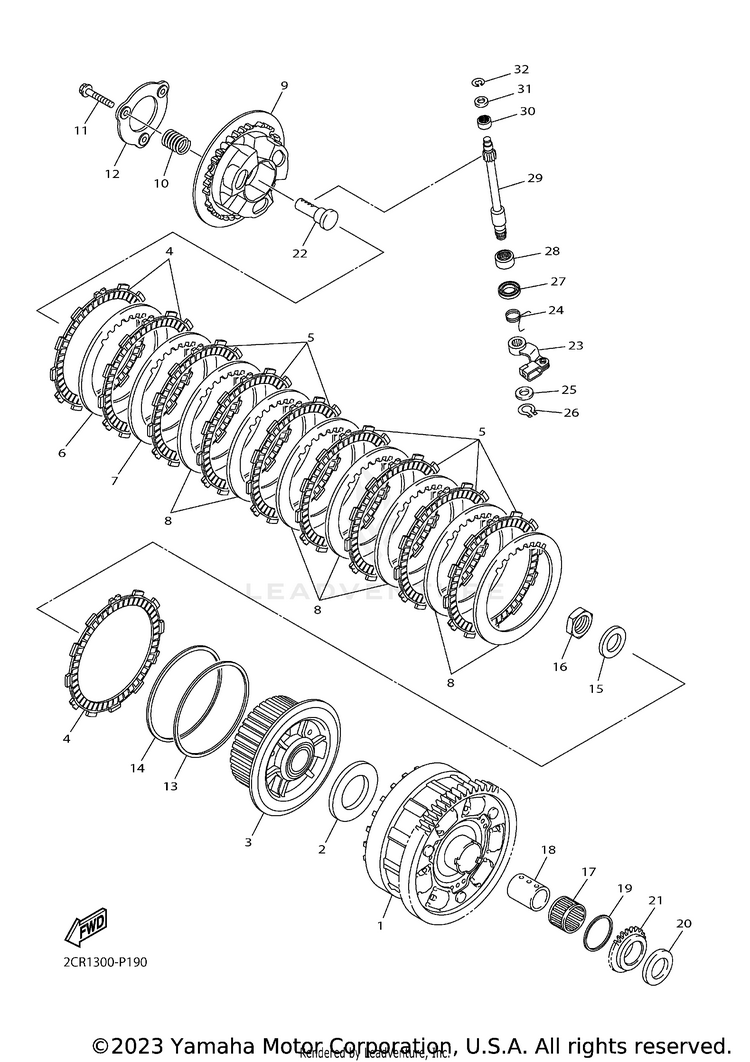 Clutch YZFR1 - YZFR1GCGY - 2016 Schematic