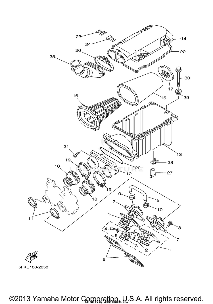 Intake BANSHEE - YFZ350R - 2003 Schematic