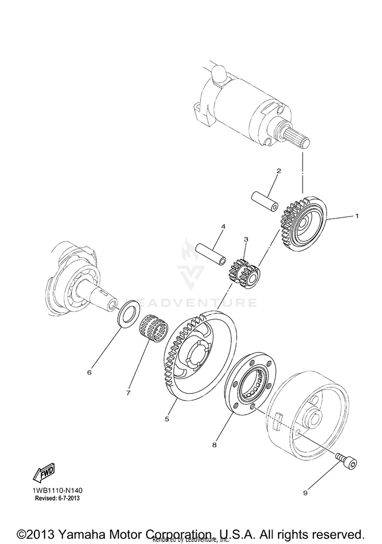 Starter Clutch RAPTOR 250 - YFM25RAL - 2011 Schematic