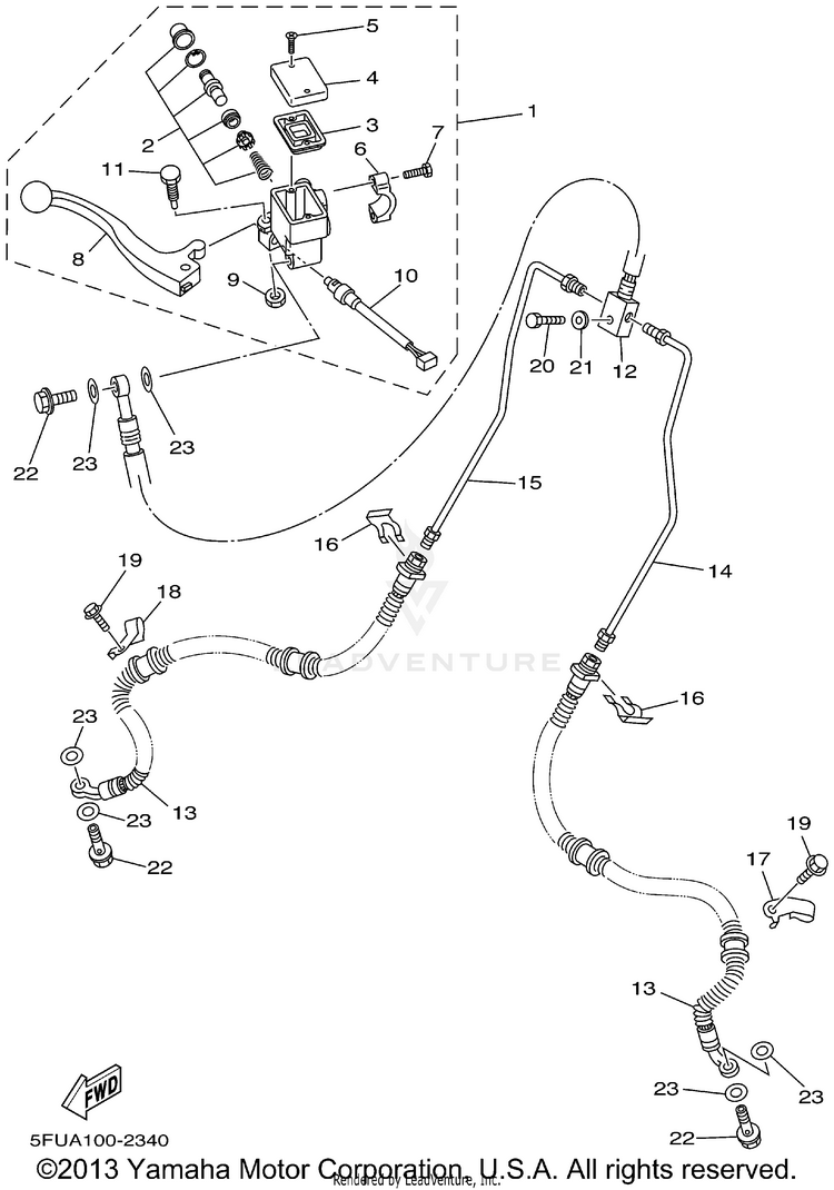 Front Master Cylinder BIG BEAR 400 4WD_REAL TREE XTRA - YFM400FHP - 2002 Schematic