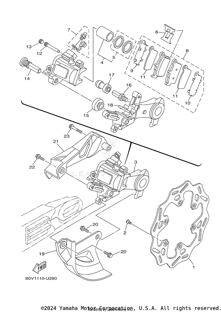 Rear Brake Caliper Schematic
