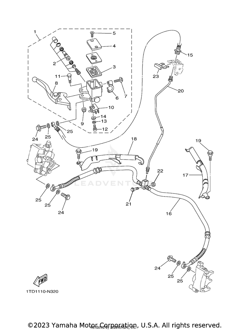 Front Master Cylinder Schematic