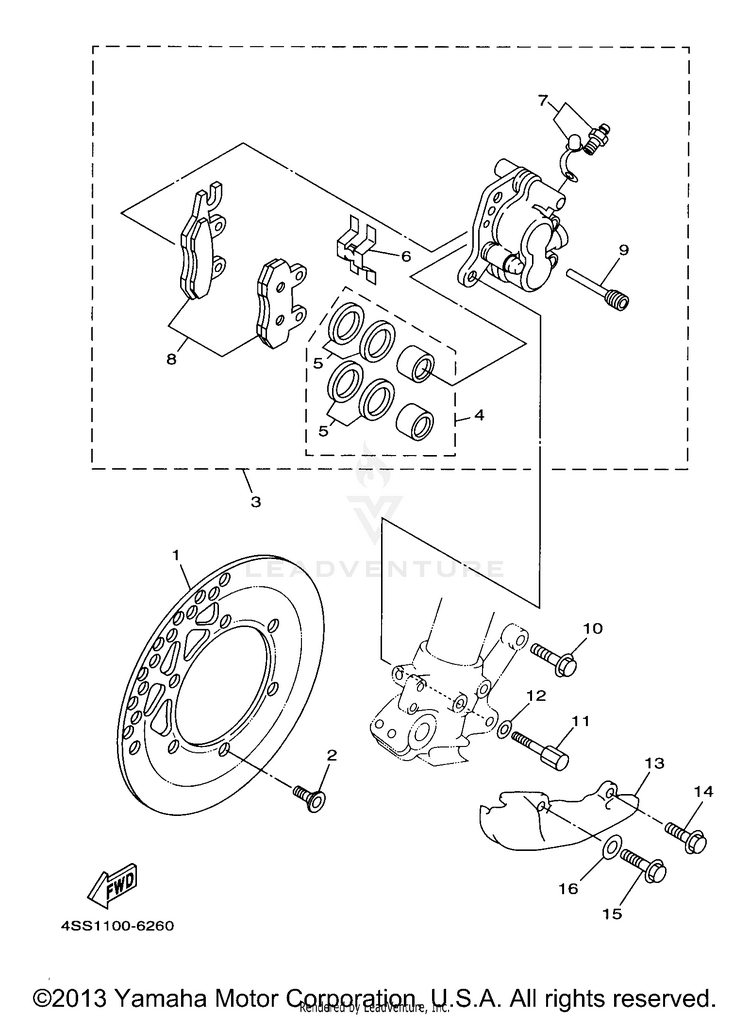 Front Brake Caliper Schematic