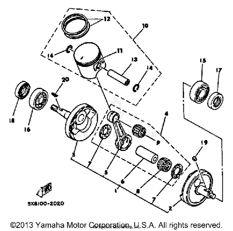 Crankshaft - Piston Schematic