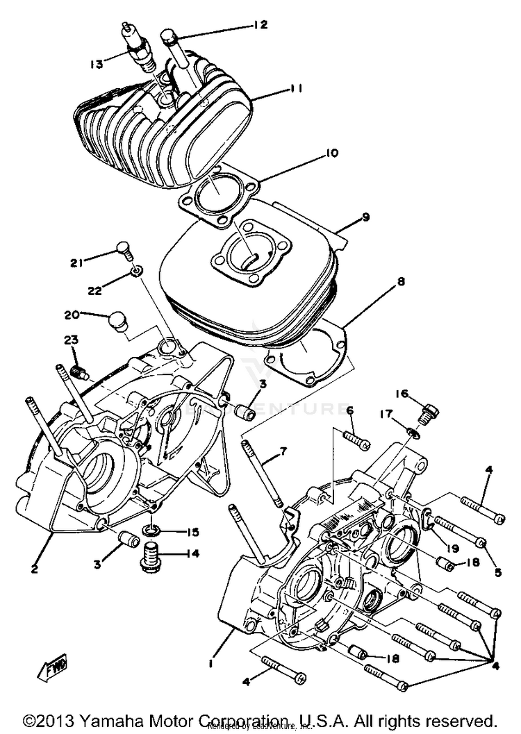Cylinder Crankcase Yz80e Schematic