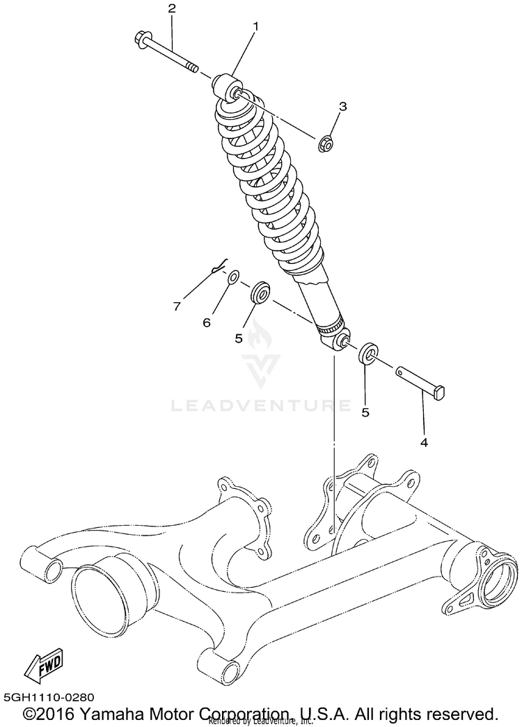 Rear Suspension KODIAK 4WD - YFM400FAP - 2002 Schematic
