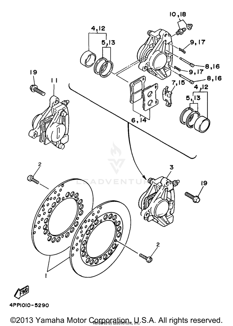 Front Brake Caliper Schematic
