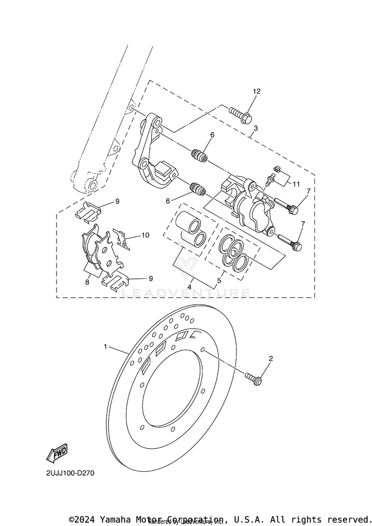 Front Brake Caliper Schematic
