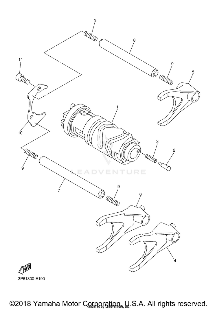 Shift Cam Fork Schematic