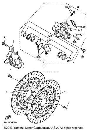Front Brake Caliper Schematic